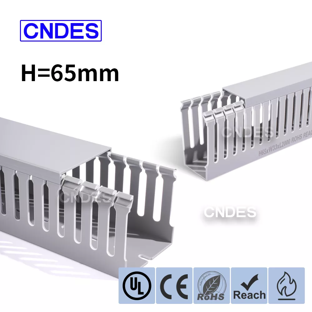 65 mm höjd slitsad PVC industriell kabelkanal